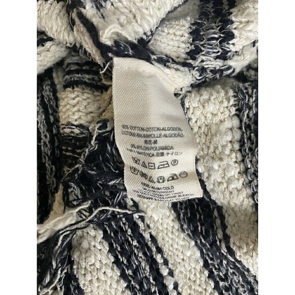 Free People Sweater Size XS Women's Pullover Striped Spells Trouble Ivory Black - Picture 5 of 6